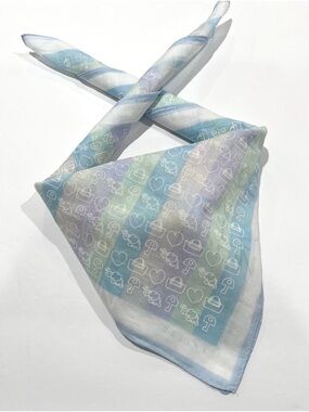 Celine Handkerchief Scarf Cotton Hair Bag Purse Women Neck Macadam wallet ,22”